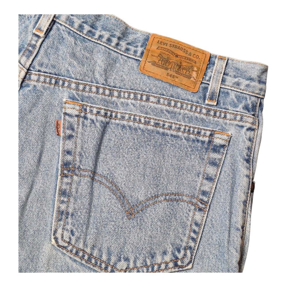 VTG Levi's 545 Men's Size 42x36 Loose Fit Jeans Brown Tab Leather Patch 1999